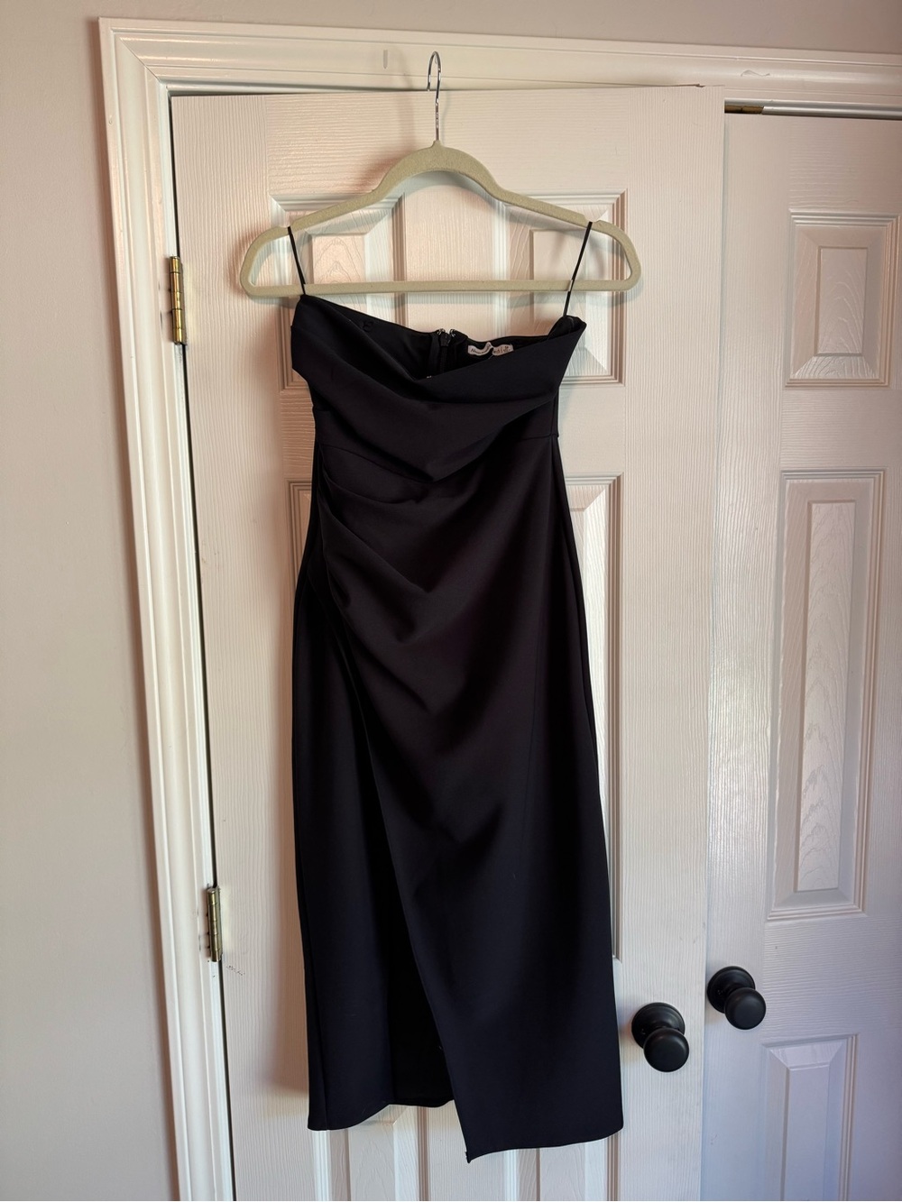 Abercrombie & Fitch Black Strapless Midi Dress